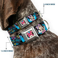 Load image into Gallery viewer, Minnie Mouse Winking CLOSE-UP Full Color Multi Color Seatbelt Buckle Collar - Minnie Mouse Hoody & Headphone Poses Gray/Multi Color
