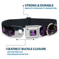 Load image into Gallery viewer, Dragon Maleficent Full Color Black Purple Seatbelt Buckle Collar - Maleficent & Diablo Black Roses/Purples
