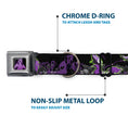 Load image into Gallery viewer, Dragon Maleficent Full Color Black Purple Seatbelt Buckle Collar - Maleficent & Diablo Black Roses/Purples
