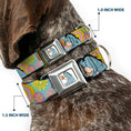 Load image into Gallery viewer, Winnie the Pooh Eeyore Butterfly Pose Full Color White Seatbelt Buckle Collar - Winnie the Pooh Eeyore Butterfly Pose Floral Collage Blue/Pinks/Yellows
