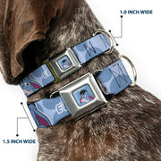 Winnie the Pooh Eeyore Expression Close-Up Blue Seatbelt Buckle Collar - Winnie the Pooh Eeyore Text and Expression Close-Up Dot Blues