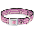 Load image into Gallery viewer, Winnie the Pooh Piglet Expression Close-Up Pink Seatbelt Buckle Collar - Winnie the Pooh Piglet Expression Close-Up Stripe Pinks
