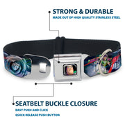 Buzz Lightyear Pose2 Full Color Black Seatbelt Buckle Collar - Buzz Lightyear Action Poses Stacked