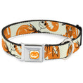 Load image into Gallery viewer, The Nightmare Before Christmas Pumpkin Ivory/Orange Seatbelt Buckle Collar - The Nightmare Before Christmas Jack Pose and Pumpkins Collage Ivory/Orange/Black
