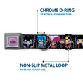Load image into Gallery viewer, DISNEY VILLAINS Text Full Color Lavender/Black Seatbelt Buckle Collar - Disney 11-Sweet Chibi Villain Poses Polka Dot Black/Lavender
