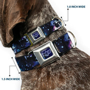 Space Ranger Logo Outline Full Color Blue/White Seatbelt Buckle Collar - Buzz Lightyear Poses Galaxy Blues