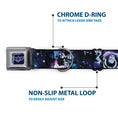 Load image into Gallery viewer, Space Ranger Logo Outline Full Color Blue/White Seatbelt Buckle Collar - Buzz Lightyear Poses Galaxy Blues
