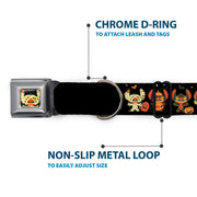 Lilo and Stitch Holiday Halloween Stitch Mummy Face Full Color Black Seatbelt Buckle Collar - Lilo and Stitch Halloween Stitch Dress Up Poses Black