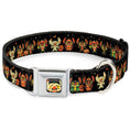Load image into Gallery viewer, Lilo and Stitch Holiday Halloween Stitch Mummy Face Full Color Black Seatbelt Buckle Collar - Lilo and Stitch Halloween Stitch Dress Up Poses Black
