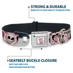 The Nightmare Before Christmas LOVE YOU TO DEATH Full Color Pink/Black Seatbelt Buckle Collar - The Nightmare Before Christmas Jack and Sally Doodles Pinks/Black