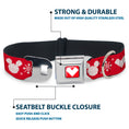 Load image into Gallery viewer, Disney Holiday Mickey Mouse Heart Sweater Stitch Full Color Red/White Seatbelt Buckle Collar - Disney Holiday Mickey Mouse Heart Sweater Stitch Red/White

