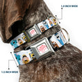 Load image into Gallery viewer, Pixar TIS THE SEASON Script Full Color White/Red Seatbelt Buckle Collar - Pixar Holiday Collection Nutcracker Characters Lineup/Stars White/Blues
