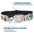 Load image into Gallery viewer, Pixar TIS THE SEASON Script Full Color White/Red Seatbelt Buckle Collar - Pixar Holiday Collection Nutcracker Characters Lineup/Stars White/Blues

