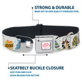 Load image into Gallery viewer, Pixar TIS THE SEASON Script Full Color White/Red Seatbelt Buckle Collar - Pixar Holiday Collection Character Gifts Lineup/Stars White/Blues
