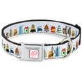 Load image into Gallery viewer, Pixar TIS THE SEASON Script Full Color White/Red Seatbelt Buckle Collar - Pixar Holiday Collection Character Gifts Lineup/Stars White/Blues
