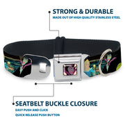 Maleficent Face2 Full Color Light Pink Glow Seatbelt Buckle Collar - Princess Aurora & Maleficent Scenes