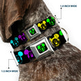Load image into Gallery viewer, Mickey Mouse Expression2 Full Color Black Neon Green Seatbelt Buckle Collar - Mickey Expressions Black/Multi Neon
