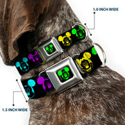 Mickey Mouse Expression2 Full Color Black Neon Green Seatbelt Buckle Collar - Mickey Expressions Black/Multi Neon