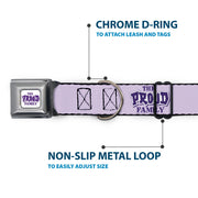 THE PROUD FAMILY Title Logo Full Color White/Purple Seatbelt Buckle Collar - THE PROUD FAMILY Title Logo Purples