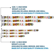 THE PROUD FAMILY Title Logo Full Color White/Purple Seatbelt Buckle Collar - The Proud Family 6-Character Block Poses