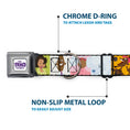 Load image into Gallery viewer, THE PROUD FAMILY Title Logo Full Color White/Purple Seatbelt Buckle Collar - The Proud Family 6-Character Block Poses

