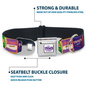 THE PROUD FAMILY Title Logo Full Color White/Purple Seatbelt Buckle Collar - The Proud Family PROUD SNACKS Logo Blocks Multi Color