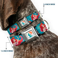 Load image into Gallery viewer, The Little Mermaid Ariel Silhouette Pose Full Color White/Multi Color Seatbelt Buckle Collar - The Little Mermaid Flounder and Sebastian Under the Sea Greens
