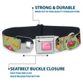 Load image into Gallery viewer, The Princess and the Frog TIANA Script Full Color Pink/White Seatbelt Buckle Collar - The Princess and the Frog Tiana's Place Collage Greens/Pinks
