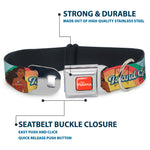 MOANA Title Logo Full Color Orange/White Seatbelt Buckle Collar - Moana ISLAND GIRL Rainbow Pose Blue/Multi Color