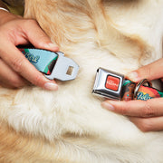 MOANA Title Logo Full Color Orange/White Seatbelt Buckle Collar - Moana ISLAND GIRL Rainbow Pose Blue/Multi Color