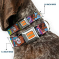 Load image into Gallery viewer, MOANA Title Logo Full Color Orange/Blue Seatbelt Buckle Collar - Moana MAKE WAVES Scene Blocks Blues/Orange
