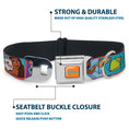 Load image into Gallery viewer, MOANA Title Logo Full Color Orange/Blue Seatbelt Buckle Collar - Moana MAKE WAVES Scene Blocks Blues/Orange
