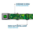 Load image into Gallery viewer, Mickey Silhouette Full Color Black Green Seatbelt Buckle Collar - St. Patrick's Day Mickey Collage Greens
