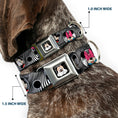 Load image into Gallery viewer, Mickey Mouse Expression3 Full Color Black Seatbelt Buckle Collar - Mickey & Minnie Peek-a-Boo Expressions Swirl Black/White
