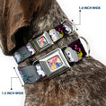 Load image into Gallery viewer, Floral Collage Full Color Multi Pastel Seatbelt Buckle Collar - Princess Silhouettes Dots Black/Purple/Gray/Multi Color
