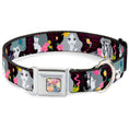 Load image into Gallery viewer, Floral Collage Full Color Multi Pastel Seatbelt Buckle Collar - Princess Silhouettes Dots Black/Purple/Gray/Multi Color
