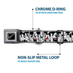 MICKEY MOUSE Autograph Full Color Black/White Seatbelt Buckle Collar - Mickey Mouse Expression Blocks White/Black/Red