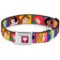 Load image into Gallery viewer, Princess Gem Heart Full Color Black Pink Seatbelt Buckle Collar - Disney Princess Blocks
