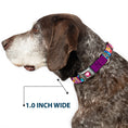 Load image into Gallery viewer, Princess Gem Heart Full Color Black/Pink Seatbelt Buckle Collar - Disney DREAMER 7-Sparkling Princesses/Tiara Purple/White
