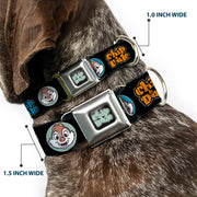 CHIP & DALE Text Logo Full Color Black/Gray Seatbelt Buckle Collar - CHIP & DALE Expression Bubbles Black/Multi Color
