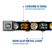 CHIP & DALE Text Logo Full Color Black/Gray Seatbelt Buckle Collar - CHIP & DALE Expression Bubbles Black/Multi Color