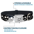 Load image into Gallery viewer, The Nightmare Before Christmas Jack Smiling Full Color White/Black Seatbelt Buckle Collar - The Nightmare Before Christmas Jack 5-Expressions Black/White
