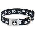 Load image into Gallery viewer, The Nightmare Before Christmas Jack Smiling Full Color Black/White Seatbelt Buckle Collar - The Nightmare Before Christmas Smiling Jack Moon and Stars Black
