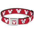 Load image into Gallery viewer, Mickey Mouse Ears Icon Full Color Red/White Seatbelt Buckle Collar - Mickey Mouse Ears Icon Red/White
