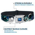 Load image into Gallery viewer, Monsters University Logo Full Color Blue White Seatbelt Buckle Collar - Sulley Scare Pose/Dots Blues/White
