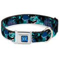 Load image into Gallery viewer, Monsters University Logo Full Color Blue White Seatbelt Buckle Collar - Sulley Scare Pose/Dots Blues/White
