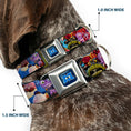 Load image into Gallery viewer, Monsters University Logo Full Color Blue White Seatbelt Buckle Collar - Monsters University Monsters Stacked
