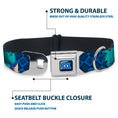 Load image into Gallery viewer, Monsters University Logo Full Color Blue White Seatbelt Buckle Collar - Monsters University Sulley & Mike Poses/Checkers Blue
