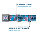 Load image into Gallery viewer, Lilo & Stitch Flower Full Color Blues/Pink Seatbelt Buckle Collar - Lilo & Stitch Stitch Flip Expressions Close-Up Blues/Pinks
