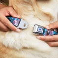 Load image into Gallery viewer, Lilo & Stitch Flower Full Color Blues/Pink Seatbelt Buckle Collar - Lilo & Stitch Stitch Flip Expressions Close-Up Blues/Pinks
